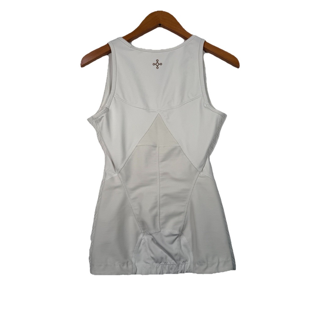 Tommie Copper Tank Top Womens Medium White Compression Lower Back Support Mesh